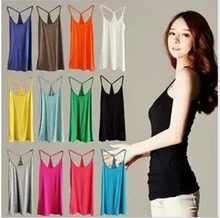 Cotton slim Y style spaghetti strap basice shirt10 color for choose women s vest cotton top