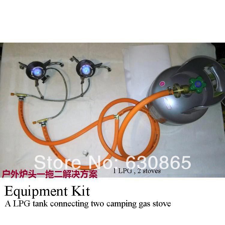 Exclusive arrival ! One LPG tank connecting two camping gas stove