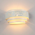 Morden Wall Lamps Minimalist Butterfly Flower Carved LED E27 Wall light White Stereoscopic Mirror Front Bedroom