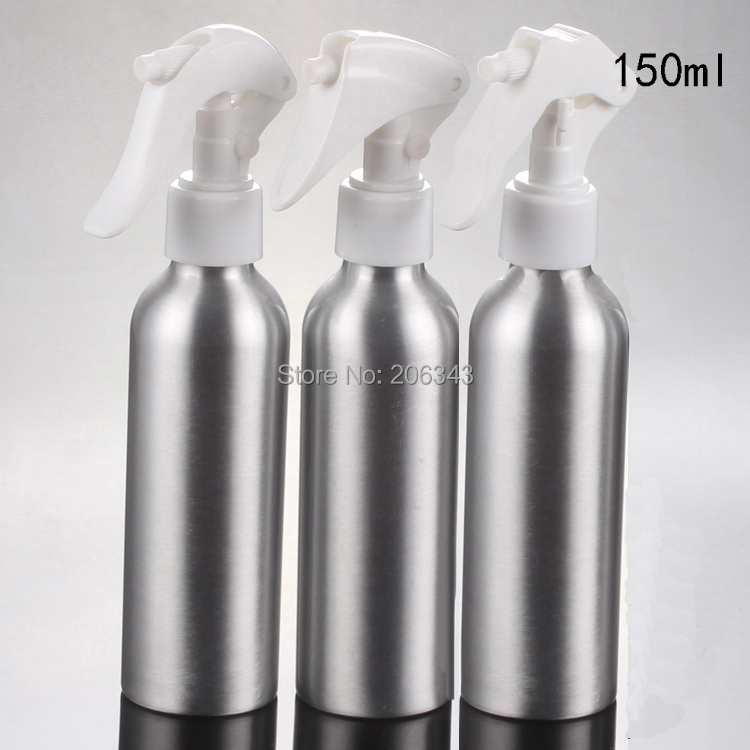 100pcs 150ml Aluminium bottle metal bottle with white mouse shape mist sprayer pump