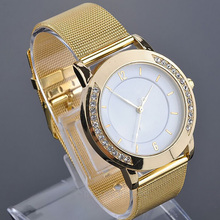 hot sale Relogio Feminino Women Quartz Watch Rhinestone Golden Mesh Band Watches Women Diamond Bracelet Watch Brand montre femme