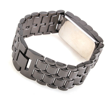 New Fashion Men Women Lava Iron Samurai Metal LED Faceless Bracelet Watch Wristwatch