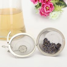 Durable 4 5cm Silver Reusable Stainless Mesh Herbal Ball Tea Spice Strainer Teakettle Locking Tea Filter