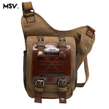 Vintage Canvas Men Crossbody Bag Outdoor Hiking Camping Men Messenger Bags Sport Shcool Men Shoulder Bag MIlitary Tactical Bag