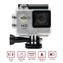 Multi-lingual 2.0” LCD Screen Action Cam 30m Waterproof Camera Full HD 1080P mini Sports Camera Recorder Free Shipping DVR45#36
