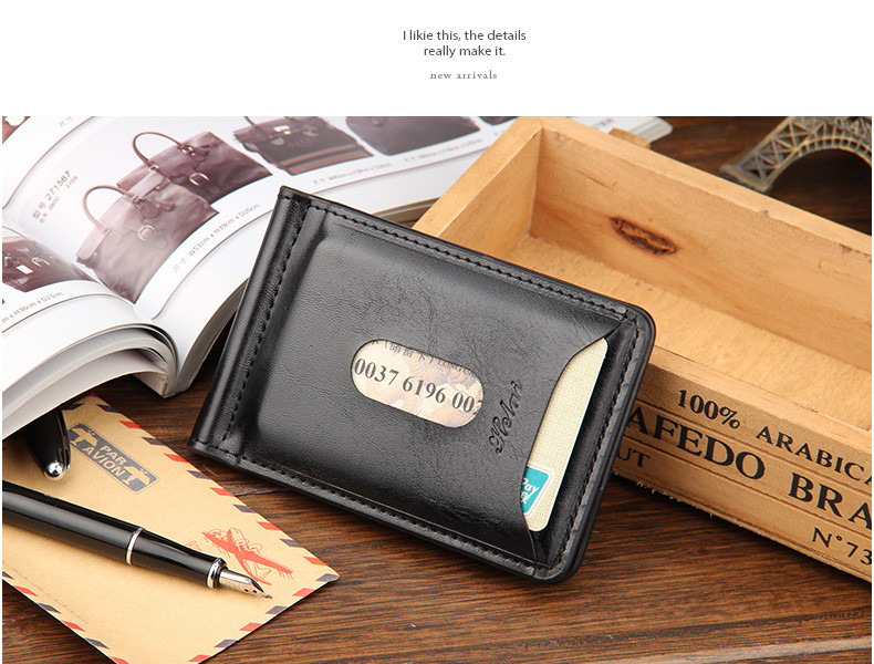 2015 New Arrival Wallet Leather Men, Men\'s Coin Bag Clip, Fashion Dollar Solid Thin Wallet Card Holder Purse Travel Case Men Purse (9)