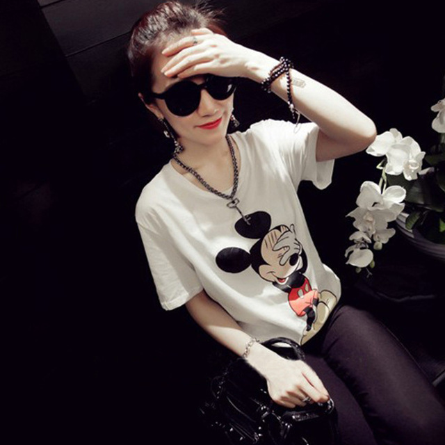 Лето 2016 мода характер печать Футболки для женщин футболку vetement femme poleras camisetas футболки женские футболки топы
