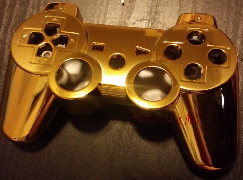 1 piece Custom Gold Controller Top Shell and Back shell For Sony