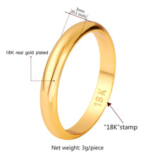 Gold Rings With 18K Stamp Quality Real Gold Plated Women Men Jewelry Wholesale Free Shipping Classic