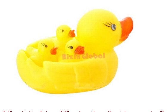 4PCS SET Cute Bath Ducky Baby Small Yellow Ducks Swimming Bath Squeezed Dabbling Toy Gift (7)
