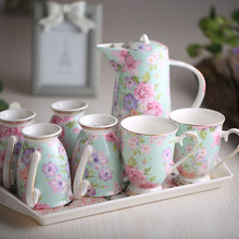 Fashion Bone China Ceramic Coffee/Tea/Water Cup And Pot 7 Peices Sets European High Quality Fashion Household Gift