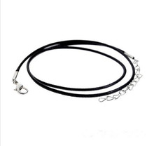 2015 Hot Sale Lobster Clasp Black Waxen rope Necklaces 47cm(18-1/2″ Pendant Special Rubber Lacing Findings String Cord