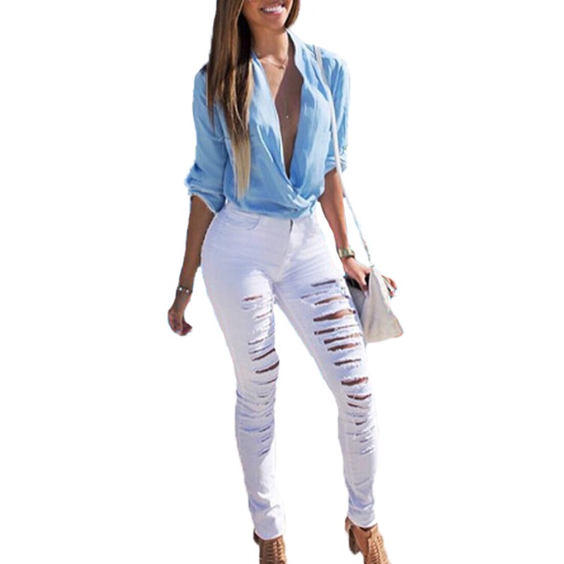 Street Style Spring Summer 2016 New Arrival Women Jeans Sexy Worn ...