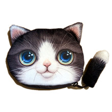 New Small Tail Cat Coin Purse Cute Kids Cartoon Wallet Kawaii Bag Coin Pouch Children Purse