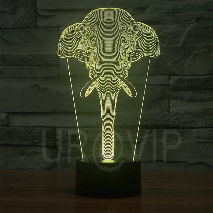 JC-2837 Amazing 3D Illusion led Table Lamp Night Light with animal elephant shape (6)