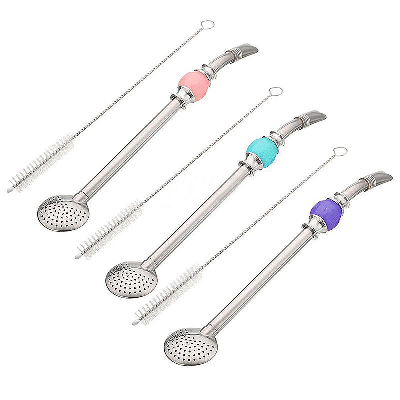 New Bombilla Gourd Drinking Straw Removable Filter Cleaning Brush for Yerba Mate Tea Tools