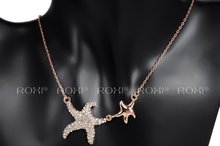 ROXI Christmas Gift Fashion Jewelry Rose Gold Plated Statement Double Starfish Necklace For Women Party Wedding
