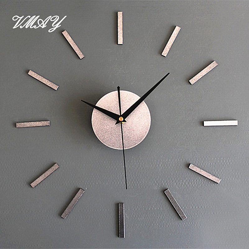 Wall Clocks Modern Design : Wall clock modern design upscale metallic watch diy