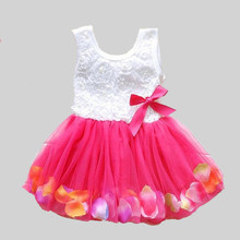 2016 Summer New Cotton Baby Infant Fairy Tale Petals Colorful Dress Chiffon Princess Newborn Baby Dresses Gift