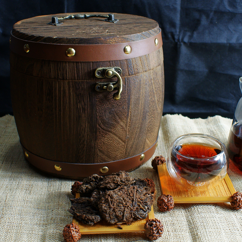 Yunnan Pu er Yechang Yun genuine veneer barrel 600g cooked gourmet tea and old tea head