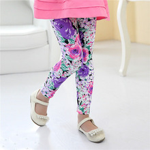 2015 new Girl Pants New Arrive Printing Flower Girls Leggings Toddler Classic Leggings 2 9Y baby