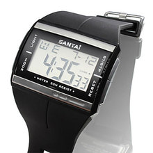 Waterproof Digital Watch Electronic 2015 New Watches Fashion LED Watch SanTai 2506 Rubber Band Quartz Watch