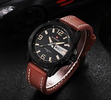Relojes Hombre 2015 Men Watch Luxury Brand Naviforce Men s Quartz Watch Sports Leather Strap Waterproof