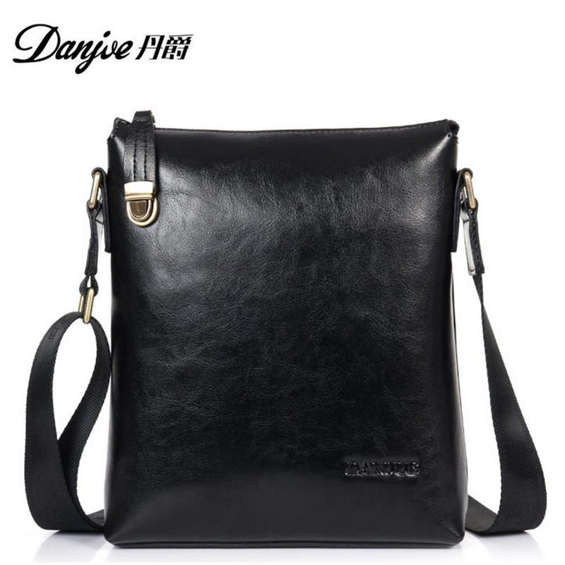 DANJUE Genuine Leather Shoulder Cross Body Bags Natural Cowhide Men Anti Theft Lock Buckle Messenger Bags