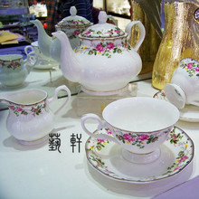 Free shipping, Red 15 fashion coffee set d’Angleterre bone china coffee pot ceramic tea set