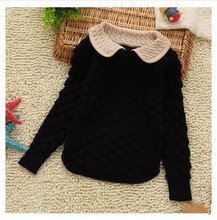 kids new fashion kids designer Girls doll collar thread hook flower sweater children wool sweater girls