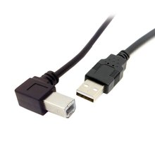 100pcs USB 2.0 A Male to B Male Cable Left Angled 90 Degree for Printer Scanner Hard Disk 50cm,Free Shipping by FedEx