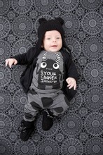 Retail 2016 New baby boy clothes set Fashion New little monsters short-sleeved T-shirt+pants baby suit Newborn baby clothing set