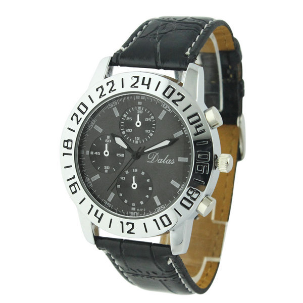 Leather Classic Casual Round Case Design Gentle Quartz Wrist Watch Men Watches