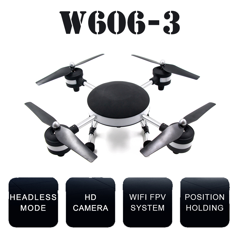 Free shipping W606 3 U FLY 4CH 2 4G 2MP WIFI 3D Roll Quadcopter LED font