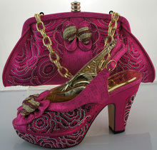 Wonderful wedding party sets matching shoes and bags for women African lady sandals and bag ME3303