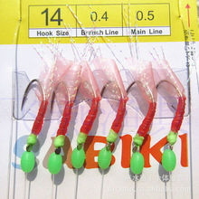 Sabiki Hook Top Quality Fishing Lure Soft Luminous Shrimp 7#-12# Hook 1.3M Main Length fishing tackle Soft Bait Free
