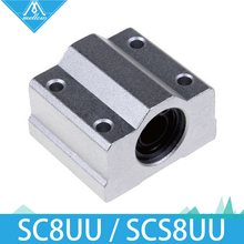 Free Shipping 3D printer 10pcs/lot SC8UU SCS8UU 8mm Linear Motion Ball Bearing Slide Bushing Linear Shaft for CNC