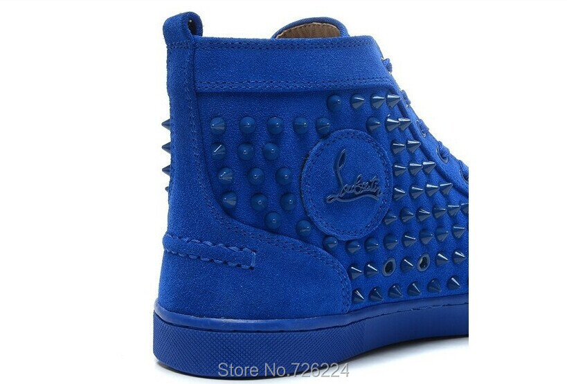Free shipping men\u0026#39;s sneakers Red Bottoms sneakers Royal Blue stud ...