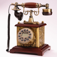 young girl Arts Crafts Wood telephone antique telephone fashion antique telephone no battery caller id