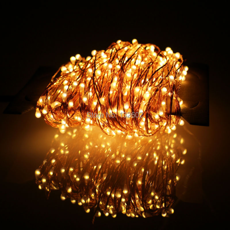 24m 480 Led Outdoor String Lights Warm White Copper Wire Starry Fairy Power Adapter Eu Us Uk Au Plug