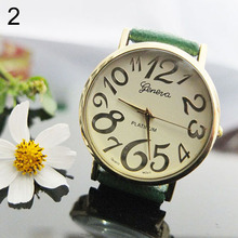 Hot Fashion Unisex Boys Girls Students Wrist Watch Arabic Numerals Dial Analog Quartz Faux Leather Band