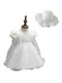 Newborn Baby girl christening gowns dress ivory lace 3 piece suit for 0 2T girls christmas