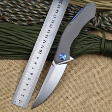 2015 Shirogorov poluchetkiy jabalí rodillo teniendo cuchillo plegable lavadora D2 acero inoxidable con titanio manejar envío gratis