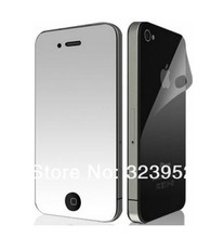 Free Shipping100pcs/lot Mirror Front& Back Full Body LCD Screen Protector Film For iphone 4 4s by DHL High Quality