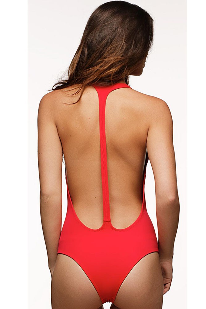 Red-Sexy-Plunge-Neck-Monokini-with-T-Back-LC41431-1-2