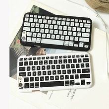 Black & White Keyboard Print Dull Polish Hard PC Back Cover Coque For iPhone 5S 6 6S Plus SE Mobile Phone Case Protector YC1884