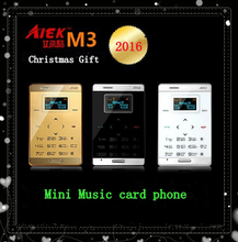 2016 Christmas Children Gift AIEK M3 Ultra thin Mini music Pocket phone Touch Mobile Cell Phone