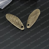(22882)Free Shipping Wholesale Vintage Charms & Pendants Alloy Antique Bronze 40*14MM Dragonfly Wing 20PCS