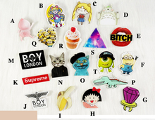 Acrylic harajuku badge with enamel brocade Christmas channel brooch