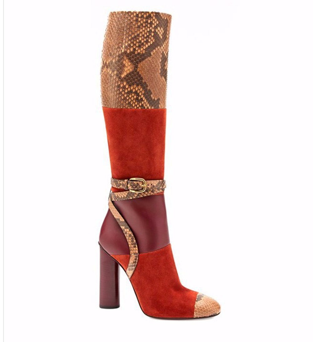 multicolor high heels zkshoes 2015 new winter fashion snake color knee multicolor high heels zkshoes 2015 new winter fashion snake color knee